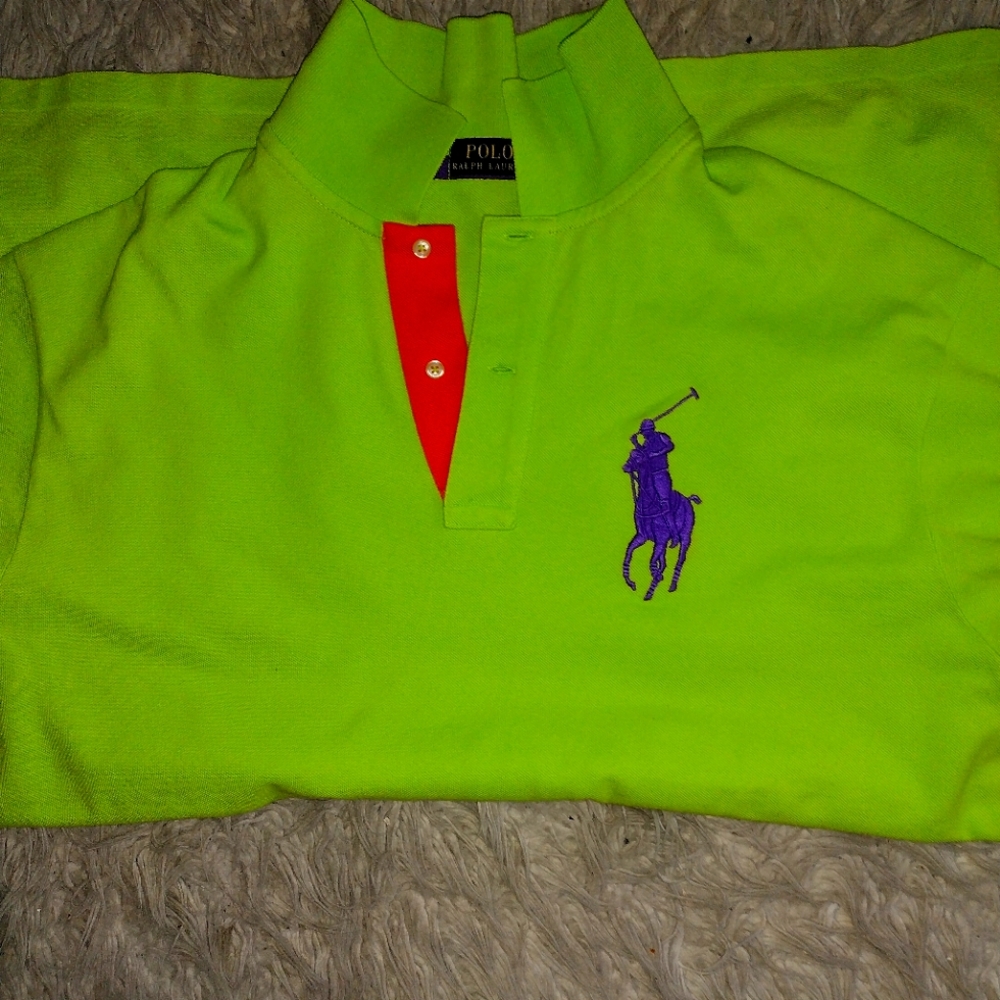 Ralph Lauren Green Polo Short Sleeve Casual Green Sports Shirt